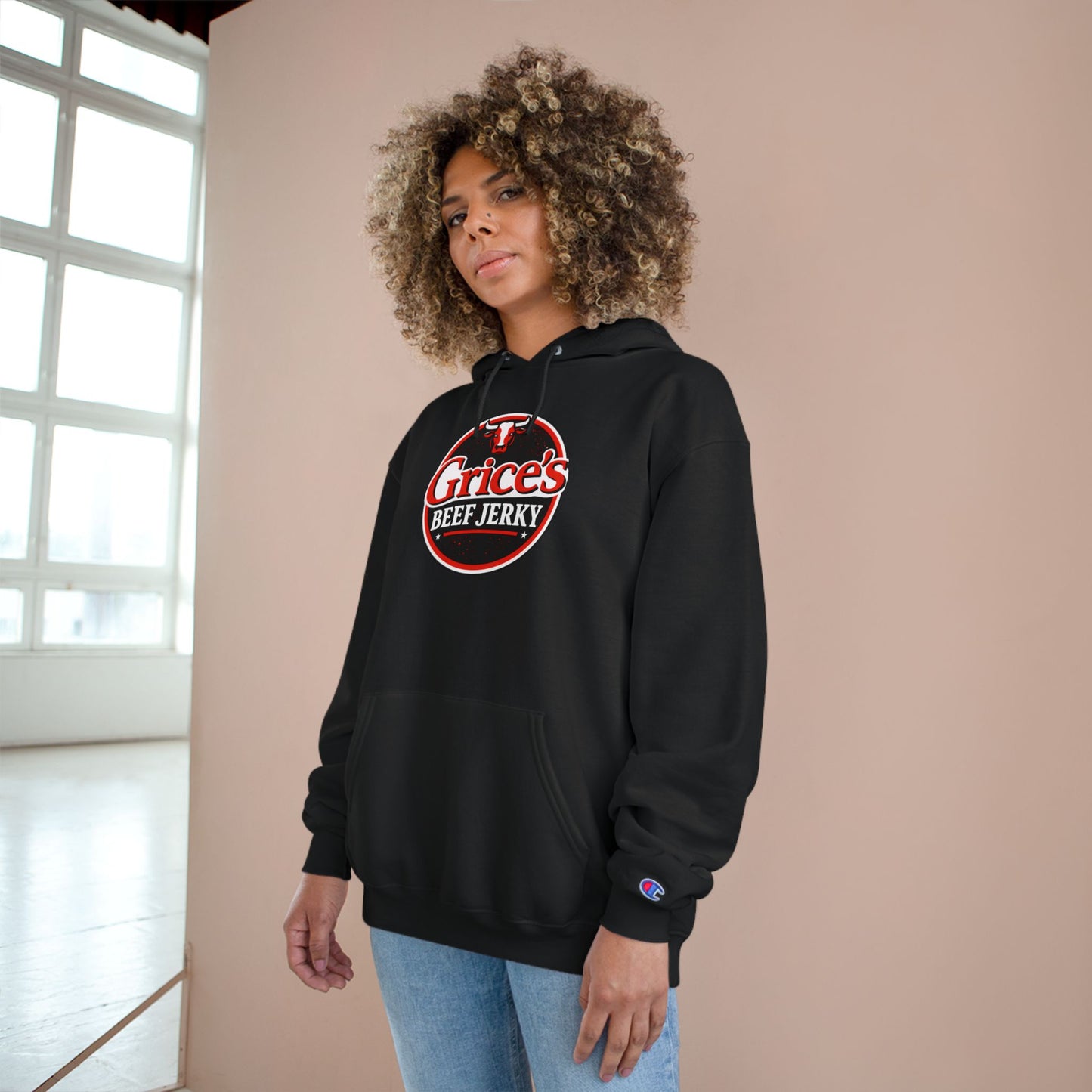 Grice’s Beef Jerky Logo Hoodie — Retro Snack Brand Champion Hoodie