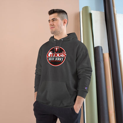 Grice’s Beef Jerky Logo Hoodie — Retro Snack Brand Champion Hoodie