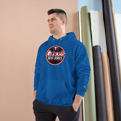 Grice’s Beef Jerky Logo Hoodie — Retro Snack Brand Champion Hoodie