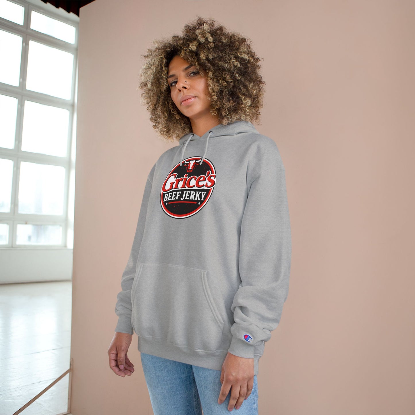 Grice’s Beef Jerky Logo Hoodie — Retro Snack Brand Champion Hoodie